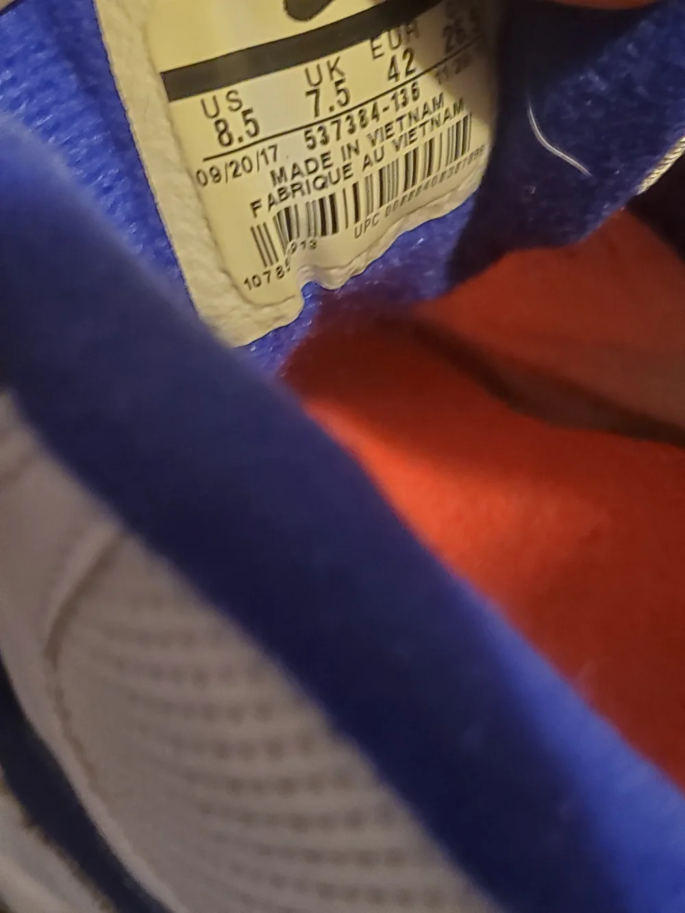 Nike White Blue Coral Accent Men's Sneakers